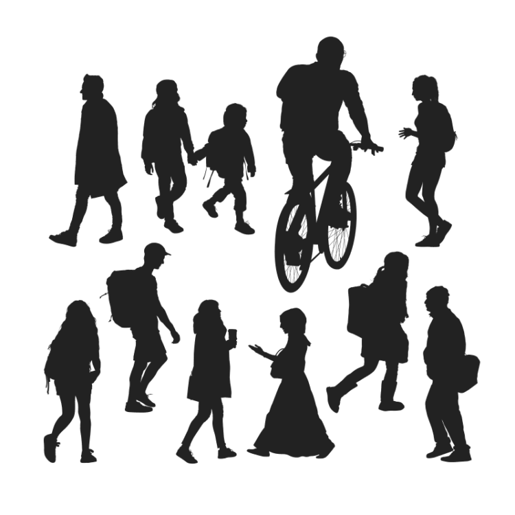 Illustration people walking city berlin vector