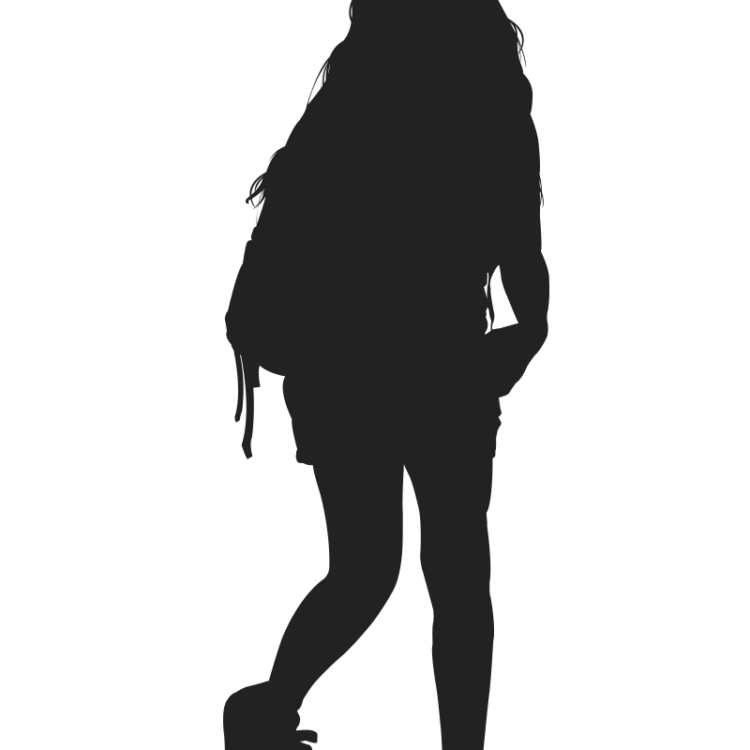 Illustration young girl with backpack vector