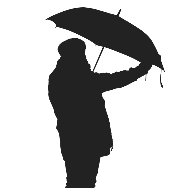 Illustration woman with umbrella vector