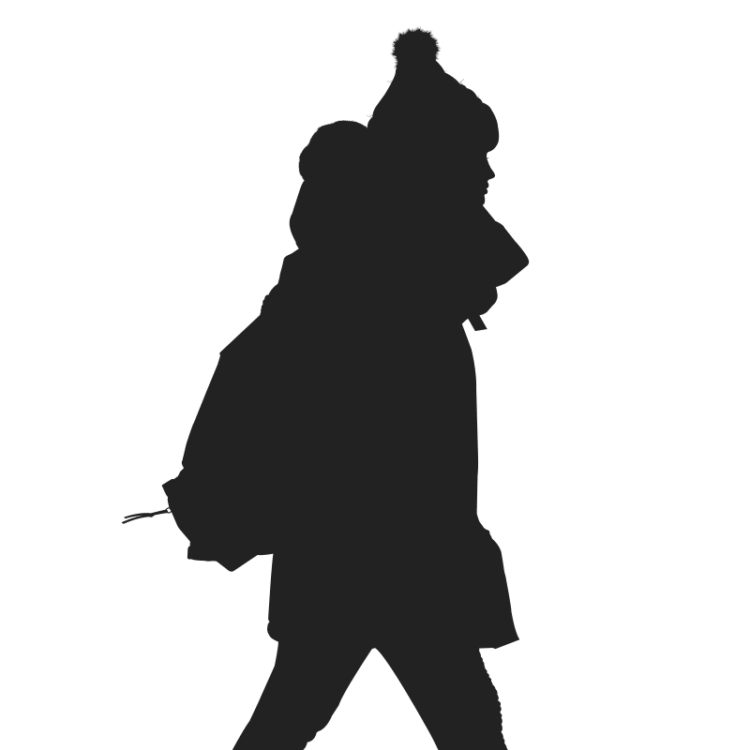 Illustration woman with bobble hat vector