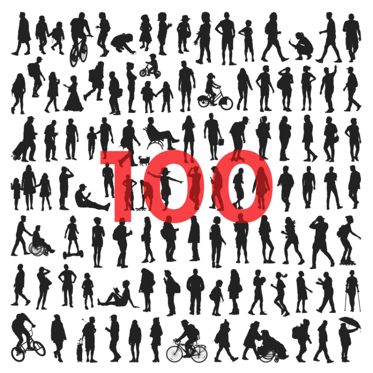 Illustration 100 Personen vektor Full Edition