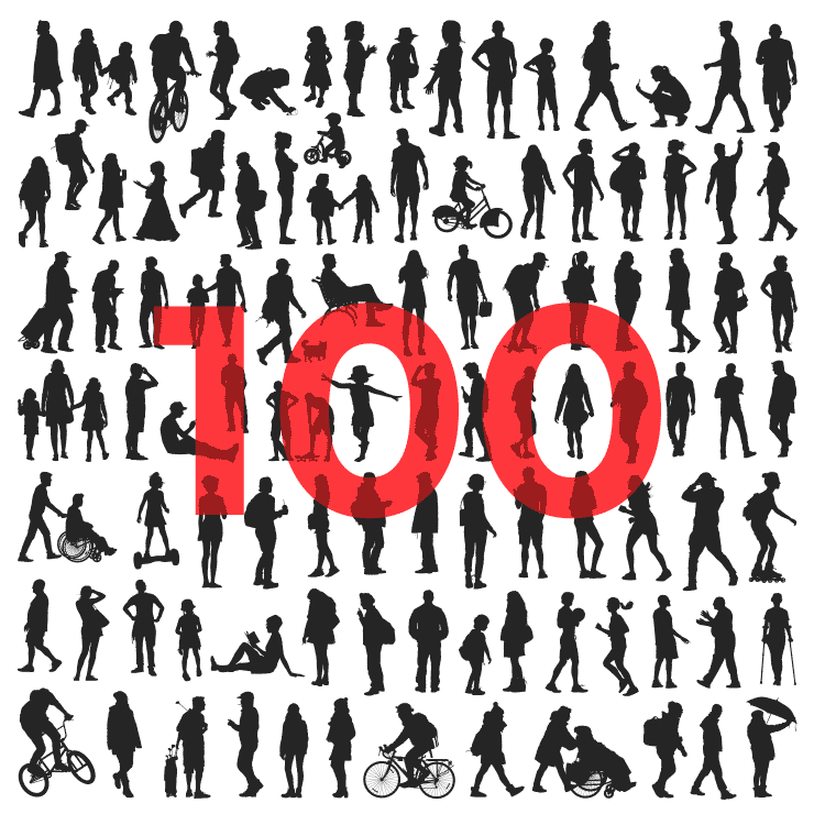 Illustration 100 Personen vektor edition